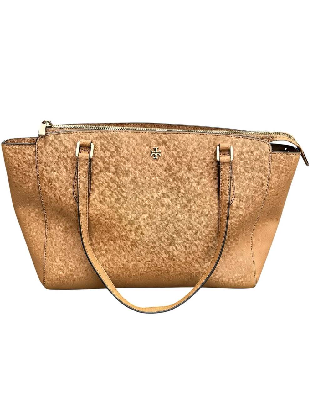 Tory Burch Emerson Small Top Zip Tote in Cardamom Saffiano Leather